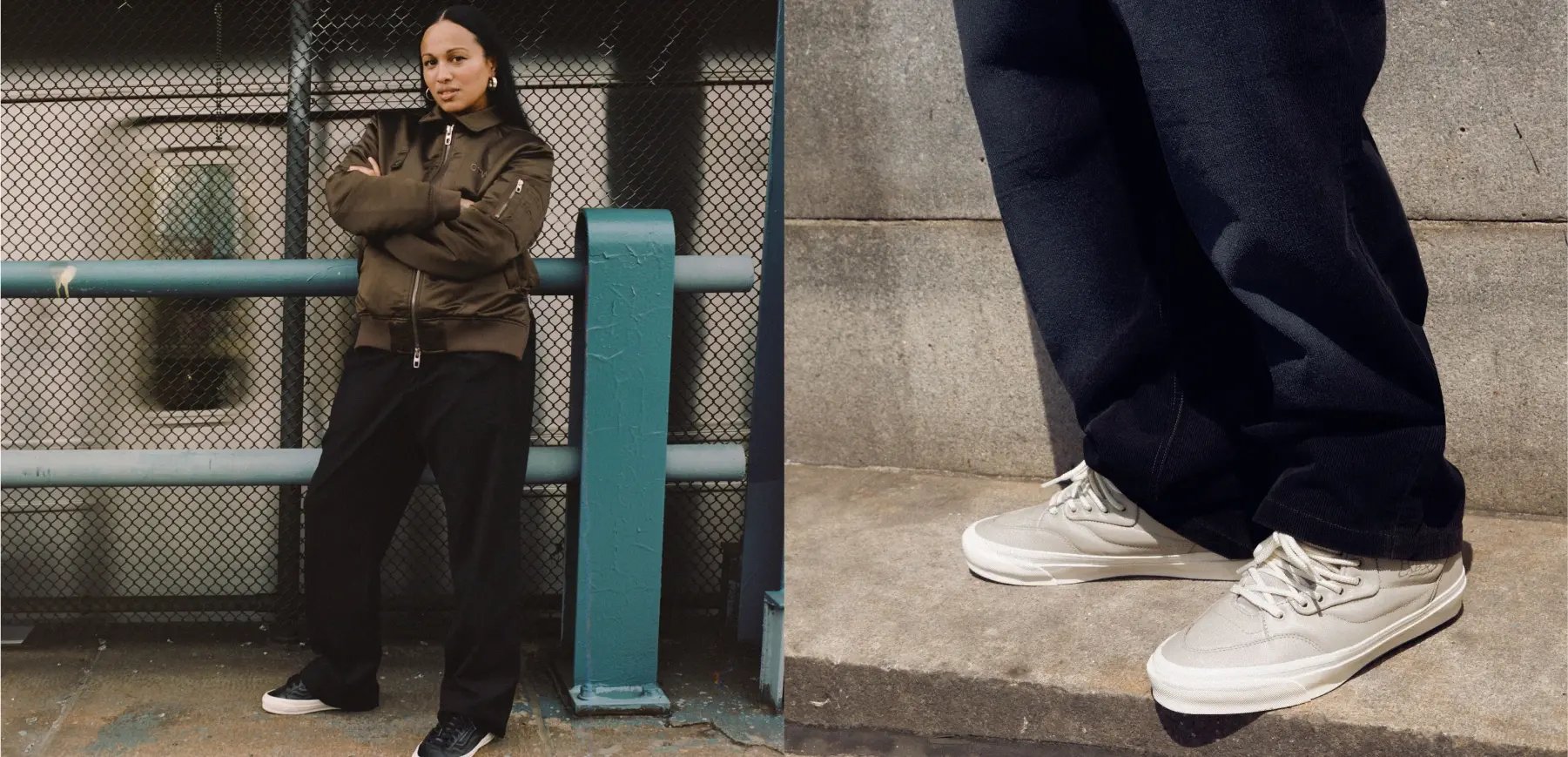 Woman posing in Vans OTW shoes
